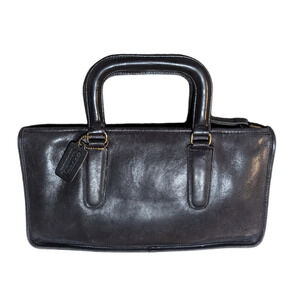 Vintage COACH NYC Bonnie Cashin Black Leather Slim Satchel Bag